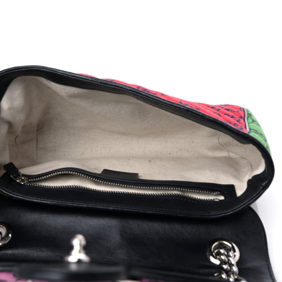 GUCCI Monogram Multicolor Matelasse Diagonal Small GG