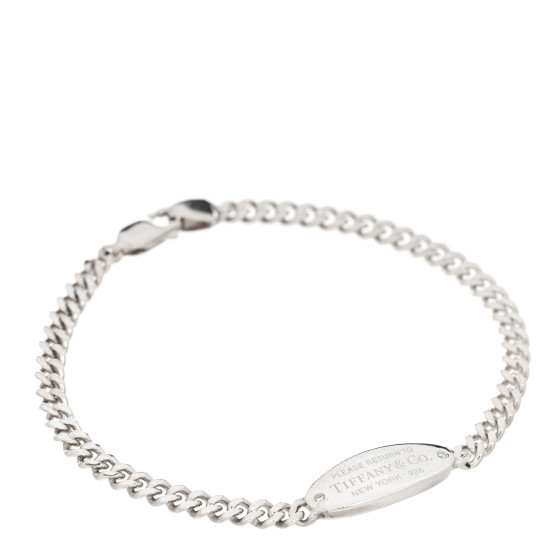 アクセサリー tiffany&co. oval return to bracelet 925 Please Return To Tiffany & Co. Silver Oval Tag 7.75