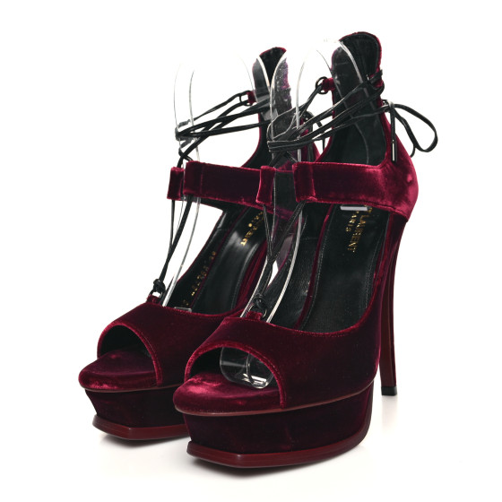 SAINT LAURENT Velluto Master Lace Up Tribute 105 Platform
