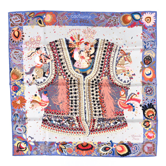 HERMES 　COSTUMES DES DEPRTEMENTS　シルク100% Hermès Costume de Fête Silk Scarf 90cm