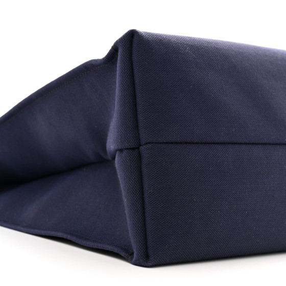 SALVATORE FERRAGAMO Canvas 1927 Signature Tote Navy Brown