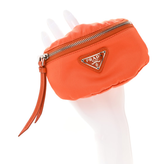 【関税&送料込】Prada Orange Nylon Pouch Prada Orange Vela Nylon Cosmetic Pouch - 1N0012 | Yoogi's Closet