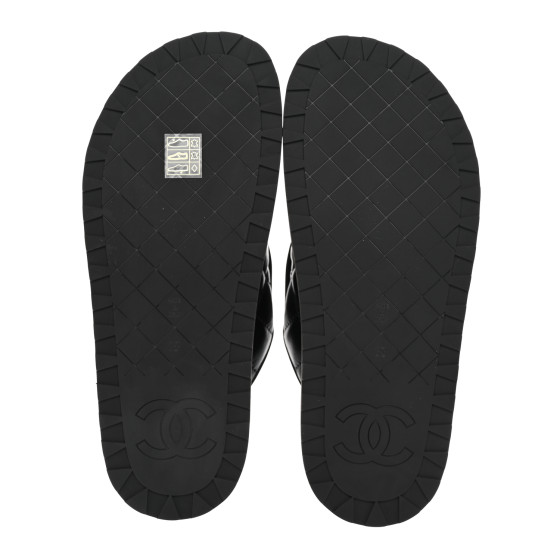 CHANEL Lambskin Quilted CC Turnlock Mules 38 Black 1331795
