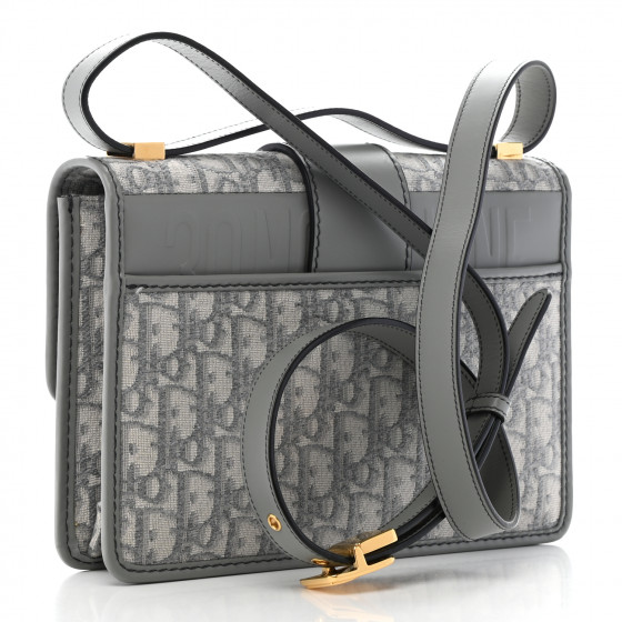 CHRISTIAN DIOR Oblique 30 Montaigne Flap Bag Grey 977161