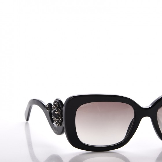 小物 Prada Absolute  Ornate PRADA Crystal Ornate Square Baroque Sunglasses SPR 33P Black