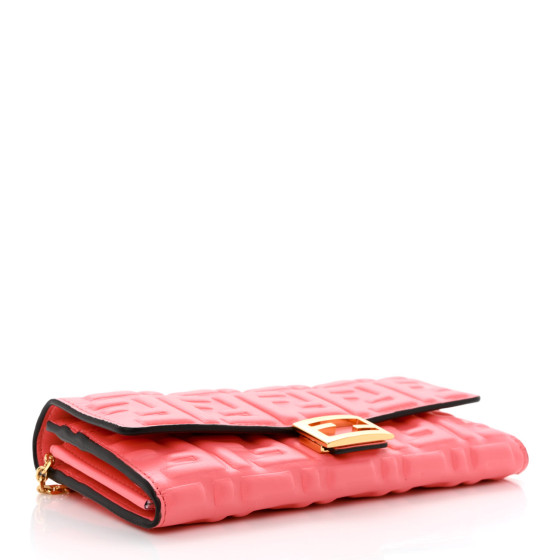 FENDI Nappa Matisse FF Embossed Continental Wallet On Chain