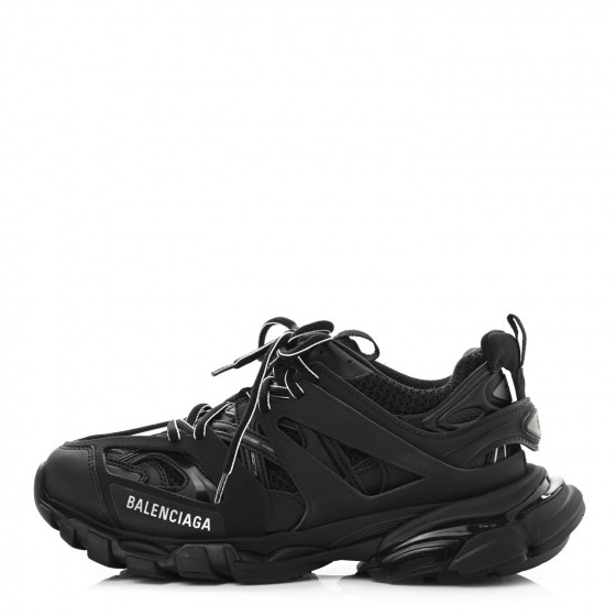 BALENCIAGA Mesh Nylon Mens Track Sneakers 40 Black 1053381