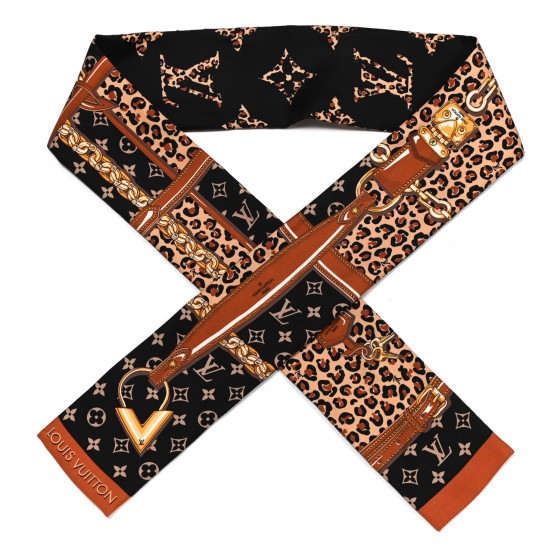 LOUIS VUITTON Silk Monogram Wild At Heart Bandeau Black