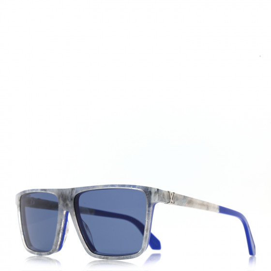 LOUIS VUITTON Portland Square Sunglasses Z1272W Grey Blue