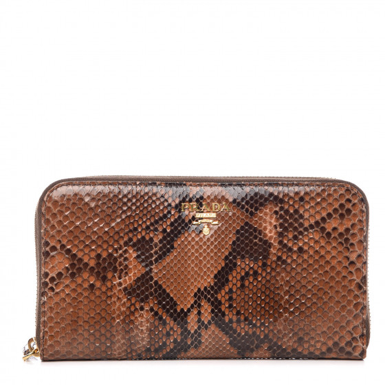 PRADA python leather compact wallet（Prada Small Saffiano