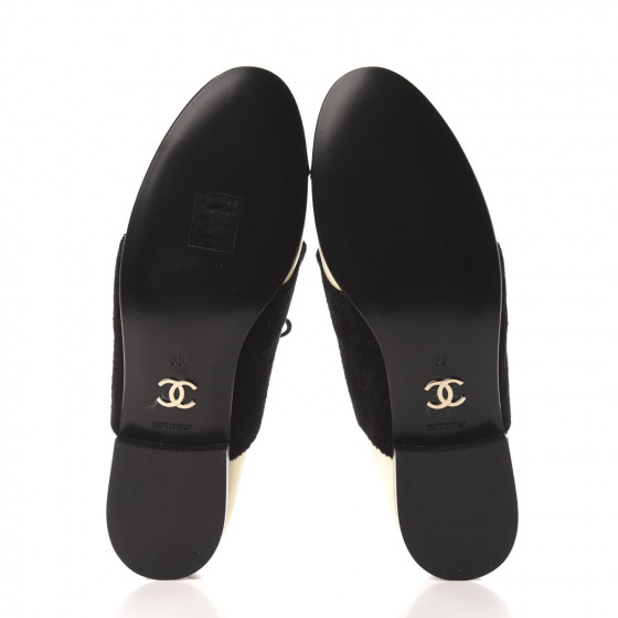 CHANEL Patent CC Cap Toe Womens Lace Up Oxfords 35 Black