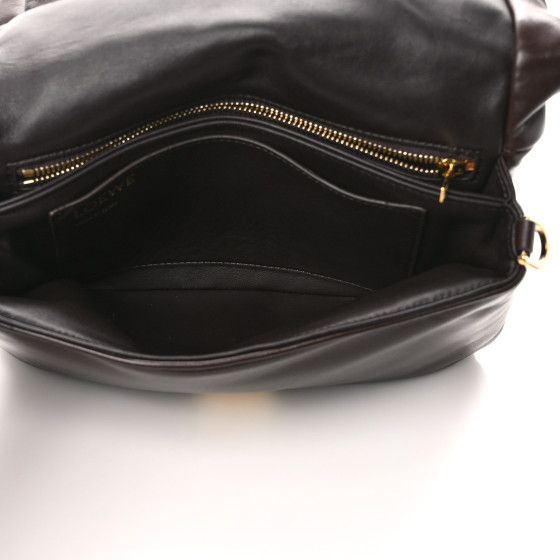 LOEWE Lambskin Goya Puffer Bag Dark Chocolate 1474822