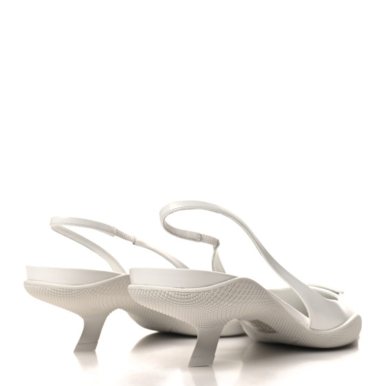 PRADA Spazzolato Triangle Logo Pointed Toe 45mm Slingback