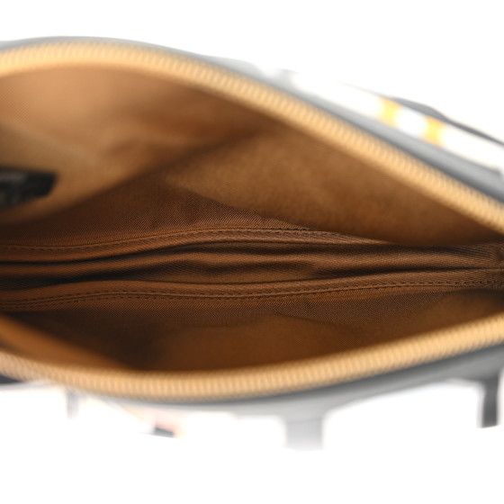 HERMES Silk Sursoie To Go Pouch Bleu Marine Craie Black