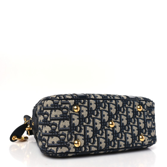【関税込み】D-Vibe Dior Oblique Jacquard Bowling Bag Medium CHRISTIAN DIOR Oblique Medium D-Vibe Bowling Bag Navy