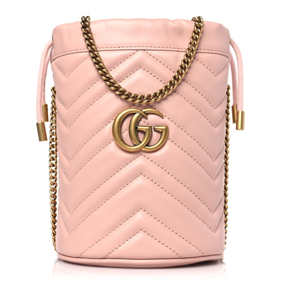 GUCCI Calfskin Matelasse Mini GG Marmont 2.0 Bucket Bag