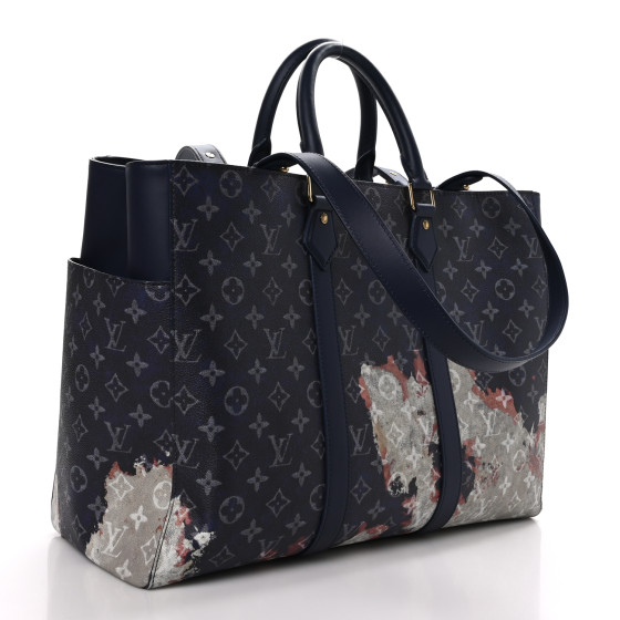 LOUIS VUITTON Monogram Bleach Sac Plat 24H Ink Blue 1484262
