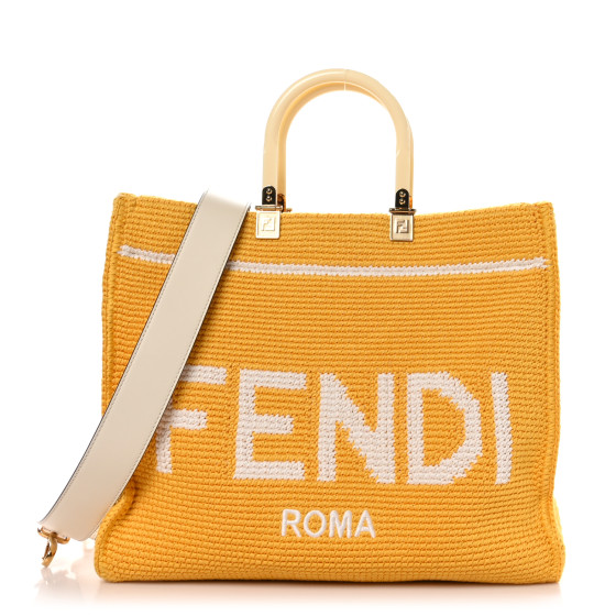 FENDI Crochet Vitello King Logo Plexiglass Medium Fendi
