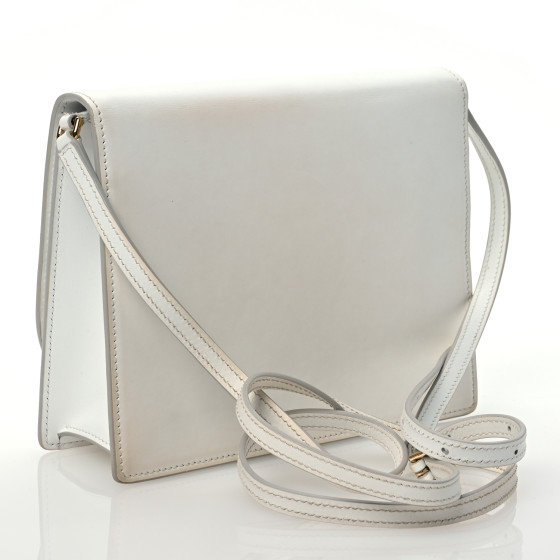 DOLCE & GABBANA Calfskin DG Logo Flap Crossbody Bag White