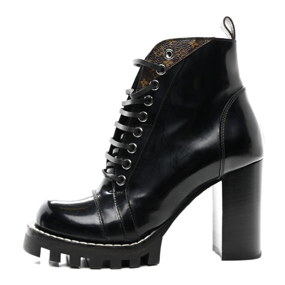 LOUIS VUITTON Patent Calfskin Monogram Star Trail Ankle