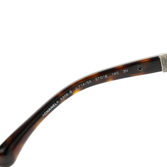 CHANEL Crystal Baguette Square Sunglasses 5308-B Tortoise