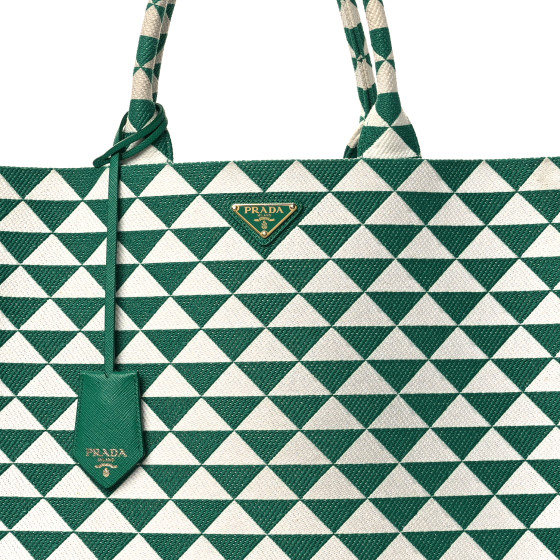 PRADA Jacquard Saffiano Triangolo Symbole Embroidered Large