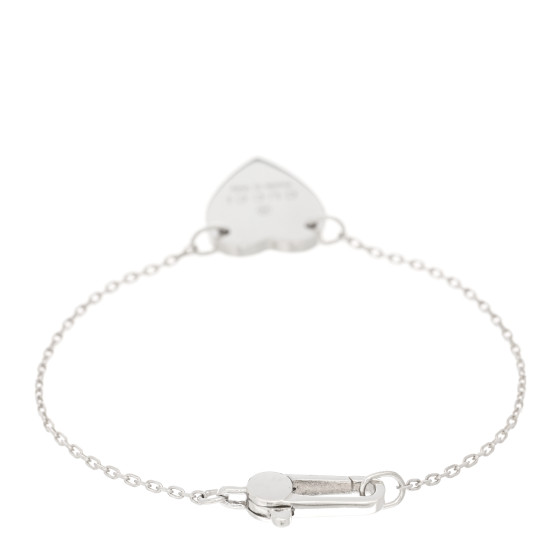 ブレスレット [GUCCI] Silver Engraved Heart Motif Trademark Bracelet Gucci Sterling Silver Trademark Heart Motif Bracelet