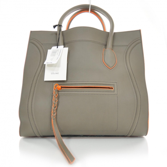 【CELINE】★Vintage★PHANTOM LUGGAGE BAG ラゲッジ バッグ CELINE Smooth Calfskin Large Phantom Luggage Grey Orange