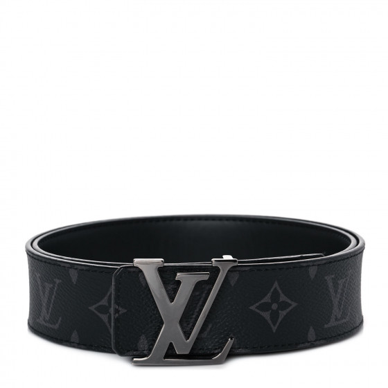 Louis Vuitton ブラックベルト 34/85 Louis Vuitton Black Monogram Embossed Initial Reversible