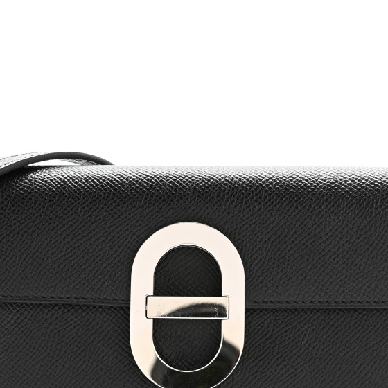 HERMES Epsom Maillon Wallet To Go Black 1625119 | FASHIONPHILE