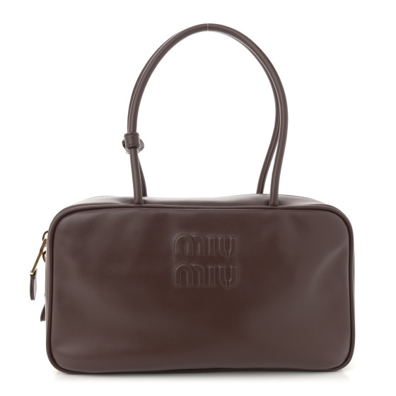 MIU MIU Soft Calf Softy Medium Beau Top Handle Bag Briarwood