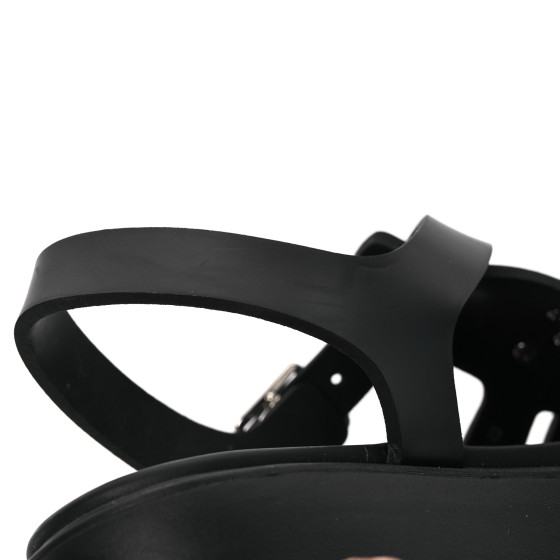 PRADA Foam Rubber Triangle Logo Monolith 55mm Cage Sandals