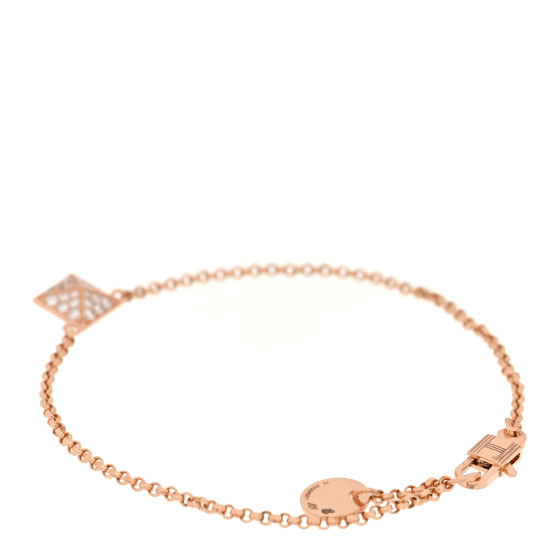 HERMES 18K Rose Gold Diamond PM Clou d'H Bracelet 1627722