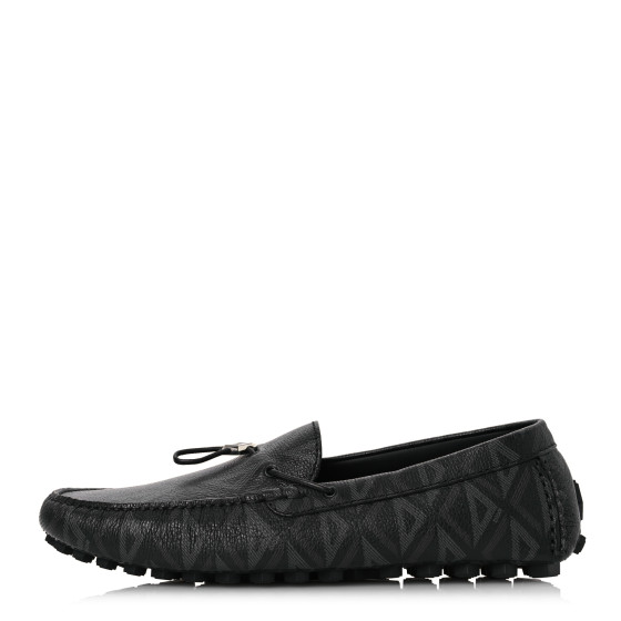 CHRISTIAN DIOR CD Diamond Odeon Driver Moccasins 43 Black