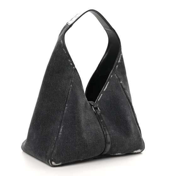 トートバッグ GIVENCHY Black Denim Mini G-Hobo Handbag GIVENCHY Washed Denim Calfskin Crocodile Embossed Medium G