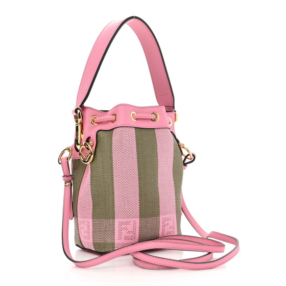 FENDI Raffia Vitello Seta F is Fendi Pequin Gingham Woven