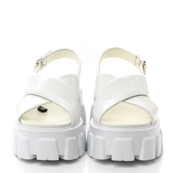 PRADA Spazzolato Metal Triangle Logo Padded Monolith 55mm