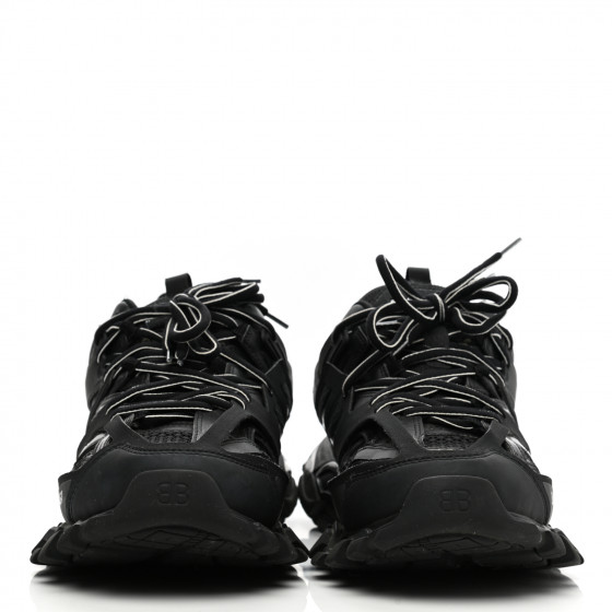 BALENCIAGA Mesh Nylon Mens Track Sneakers 42 Black 1084415
