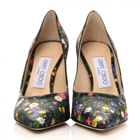 パンプス LOVE PUMPS JIMMY CHOO Silk Floral Love 100 Pumps 36 Black 1044917