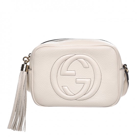 GUCCI Pebbled Calfskin Small Soho Disco Bag Off White 228599