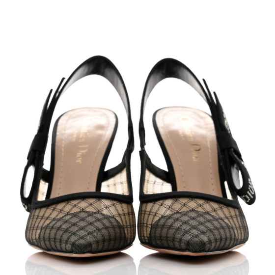 CHRISTIAN DIOR Mesh Net Crystal J'Adior Slingback 100mm