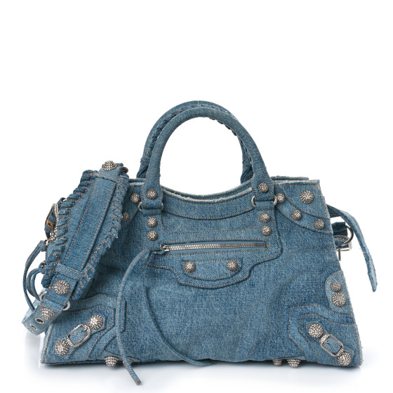 【BALENCIAGA】Neo cagolo city ショルダーハンドbag ブルー Balenciaga Neo Cagole City Handbag In Denim | Saks Fifth Avenue