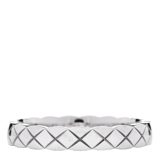 CHANEL 18K White Gold Mini Coco Crush Ring 54 6.75 1227392