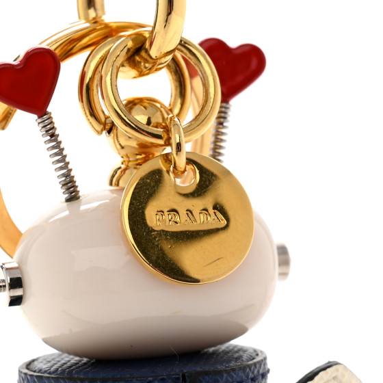 【日本入手困難】Cupido Saffiano Leather Keychain Trick Bright Blue/White Cupido Saffiano Leather Keychain Trick | PRADA