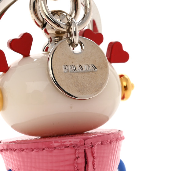 PRADA Robot Trick Keychain Begonia 1247960 | FASHIONPHILE