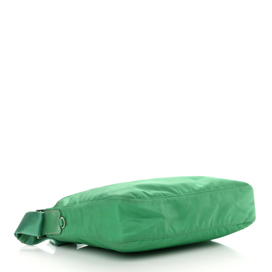 PRADA Tessuto Nylon Messenger Bag Green 1246462 | FASHIONPHILE