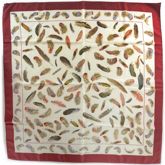 HERMES エルメス スカーフ カレ 90 PLUMES par Henride Linares