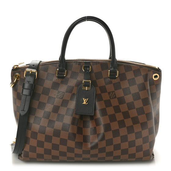 LOUIS VUITTON Damier Ebene Odeon Tote MM Black 1543316 | FASHIONPHILE