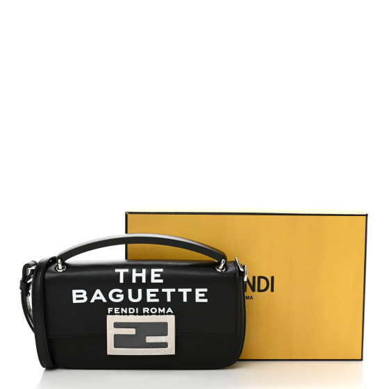 FENDI X MARC JACOBS Nappa Logo Phone Baguette Black 1578501