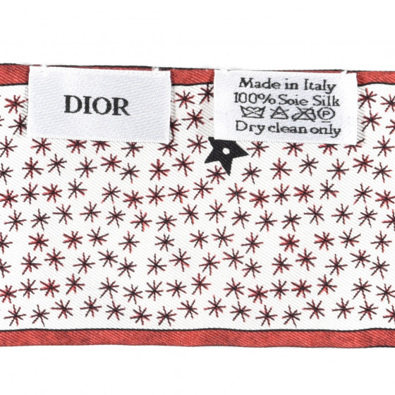 CHRISTIAN DIOR Silk Le Soleil Tarot Mitzah Scarf Off White